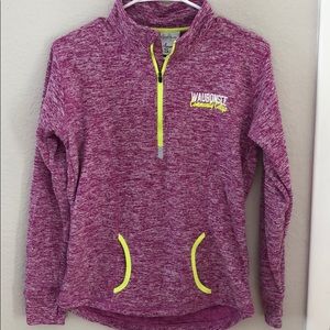 Small, College Pink Sweater w/ Neon Yellow Accents